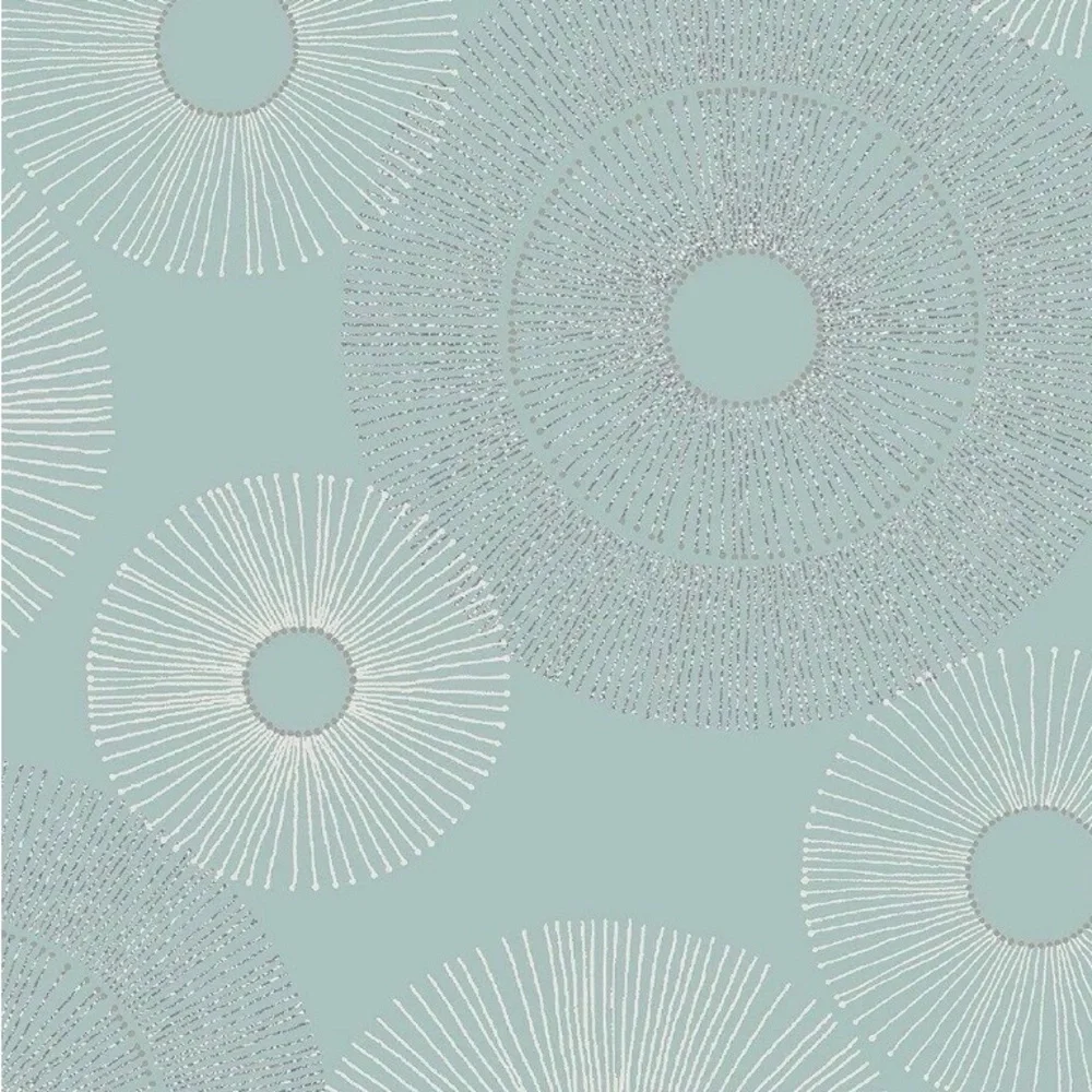 Exclusive Wallcoverings Eternity Blue Geometric Pattern Discontinued 2 Dbl Rolls